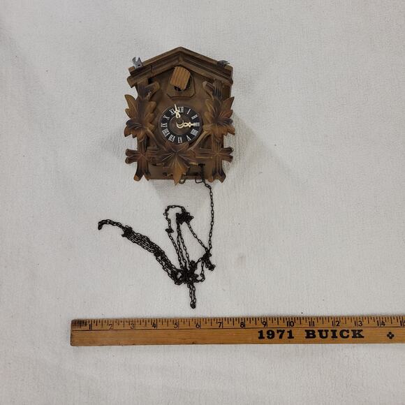 Vintage Cuckoo Clock Brown Clocks Swedish Clocks Time Black Forest - Picture 3 of 13